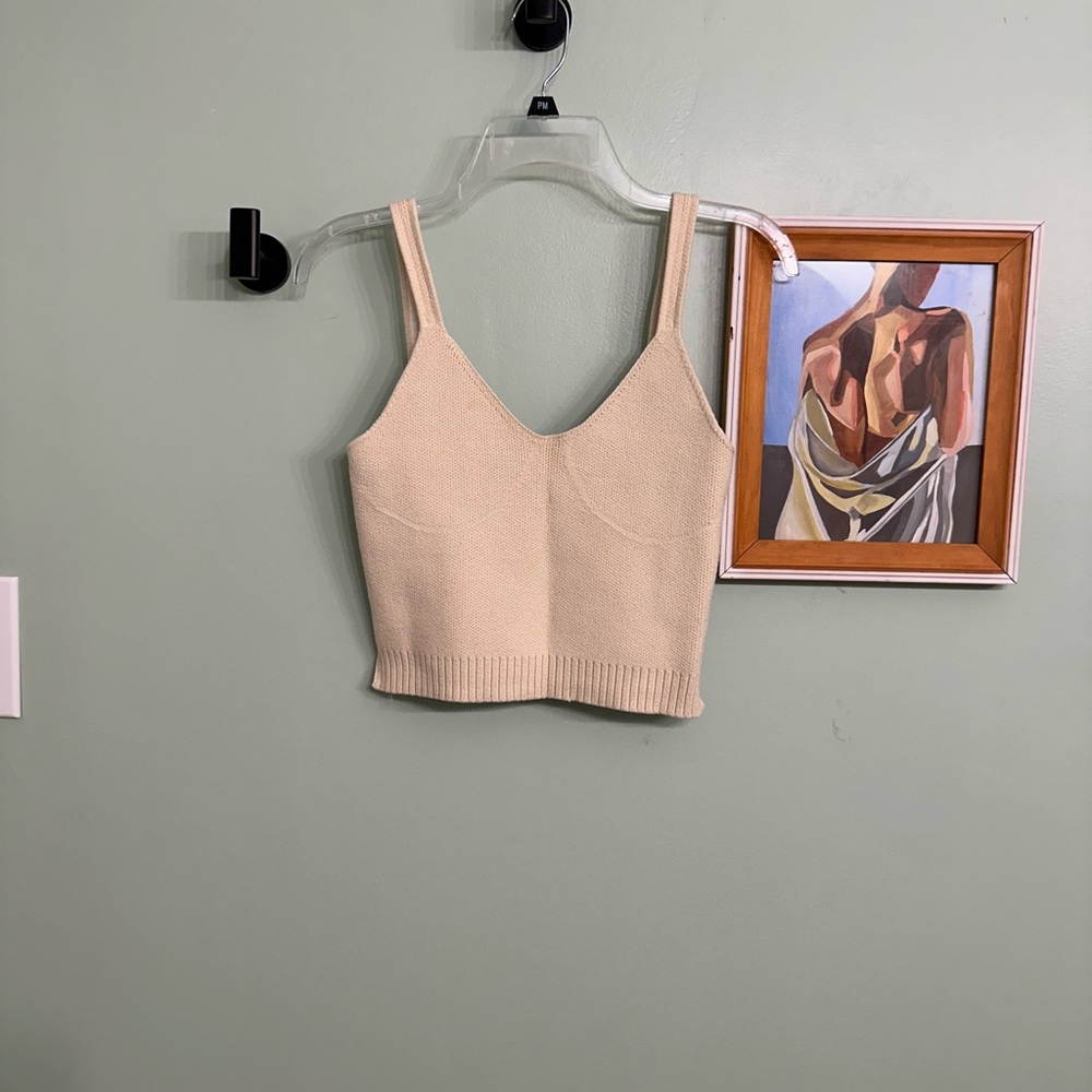 NWOT Zara Cream Knit Tank Top